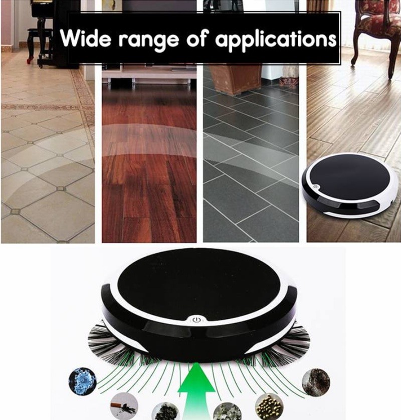 Smart Robot Vacuum Cleaner Robot Aspirador 1200Pa Wet And Dry Vacuum Cleaner Cleaning 3 in 1 Auto Sweeping Suction Drag Machine