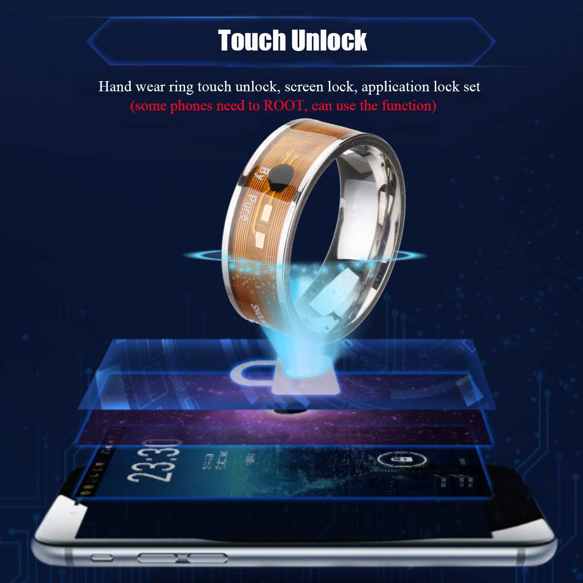 Fashion Men's Smart Ring Magic Wear NFC Ring Finger Digital Ring for Android phones with functional couple stainless steel ring