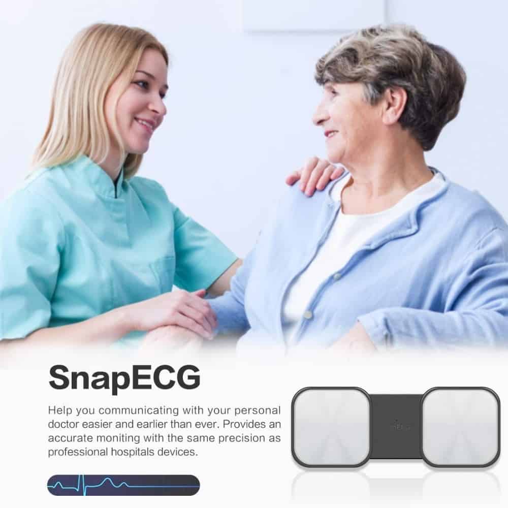 Handheld ECG Heart Monitor for Wireless Heart Performance Without ECG Electrodes Required Home Use EKG Monitoring ios Android