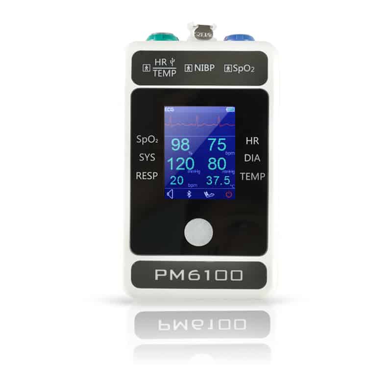 Patient Monitor Vital Signs Monitor ECG NIBP SPO2 PR 4 Parameters Pulse and temperature Blood pressure Monitor Support APP or PC