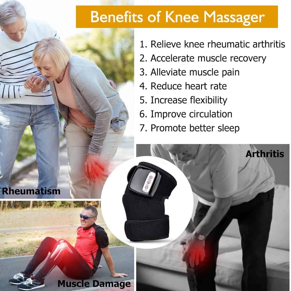 Infrared Heat Knee Brace Wrap Heated Vibration Massage Knee Joint Pain Relief Wireless Massager Knee Osteoarthritis Physical Therapy