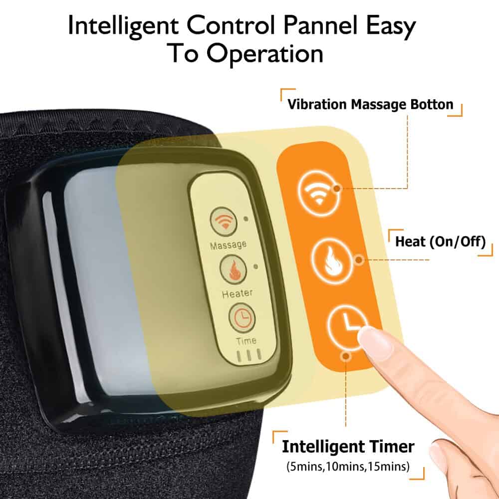 Infrared Heat Knee Brace Wrap Heated Vibration Massage Knee Joint Pain Relief Wireless Massager Knee Osteoarthritis Physical Therapy