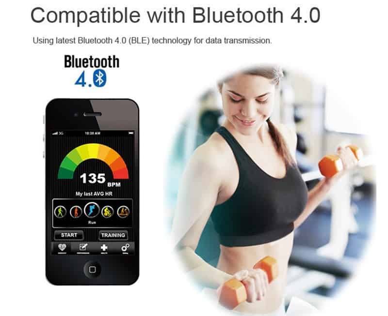 Heart rate monitor chest strap stCeinture cardio Bluetooth Smart Cardio Moniteur de Frequence Cardiaque pour iPhone et Android