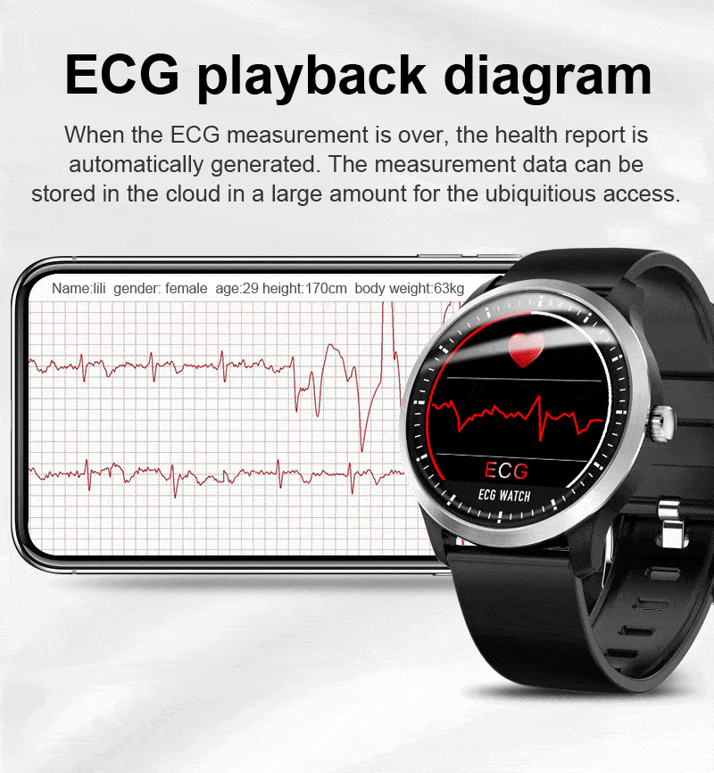 Smart Watch ECG PPG Smart Fitness Band Heart Rate Monitor Blood Pressure Watch Waterproof Smartwatch for IOS Android Phone Watch