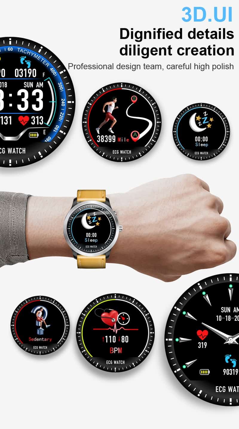 Smart Watch ECG PPG Smart Fitness Band Heart Rate Monitor Blood Pressure Watch Waterproof Smartwatch for IOS Android Phone Watch