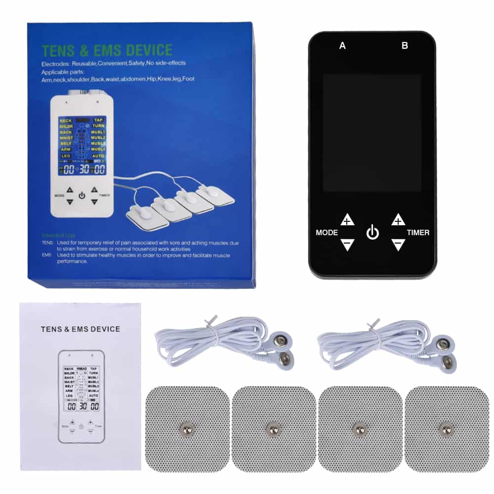 EMS Tens Machine Unit Electric Massager Pulse Muscle Stimulator Electrode Pads Digital Therapy Pain Relief Machine 15 Modes Tens