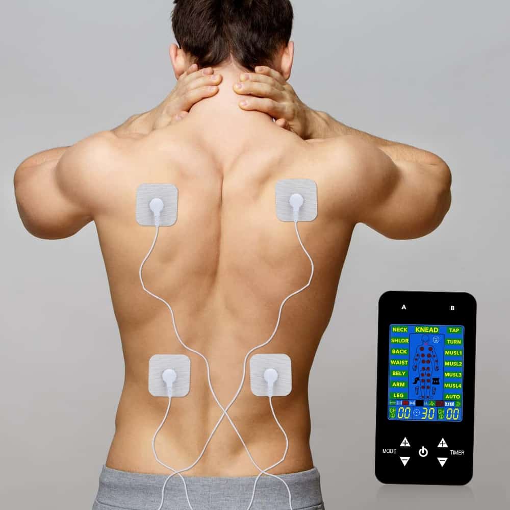 EMS Tens Machine Unit Electric Massager Pulse Muscle Stimulator Electrode Pads Digital Therapy Pain Relief Machine 15 Modes Tens