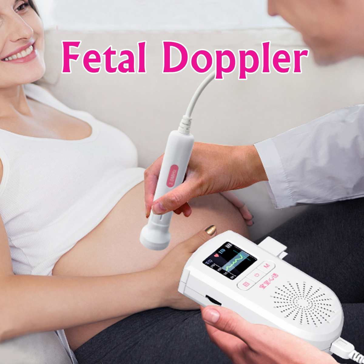 Fetal Doppler Fetal listen baby monitor right test medical no radiation pregnant women household quickened stethoscope