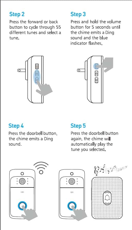 Higestone WiFi Smart Video Doorbell IP Camera Ring Door bell Two Way Audio Wireless APP Control iOS Android Battery Powered