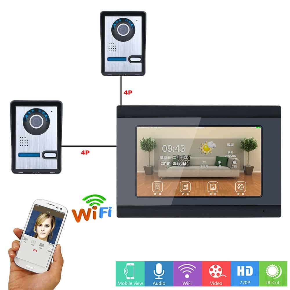SmartYIBA Wifi Smart Visual Intercom IR-CUT HD Camera IP Doorphone Night View Video Doorbell Ring Video Door Phone Doorbell kits