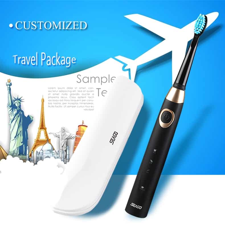 SEAGO Electric Toothbrush Electric Tooth Brush Rechargeable Massage Sonic Brush Portable Case Teeth Cleaning Travel Toothbrush