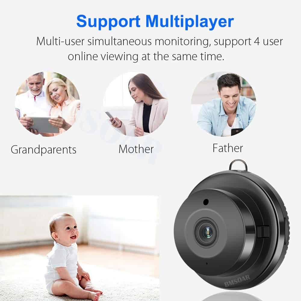 Wireless Mini WIFI 720P IP Camera Cloud Storage Infrared Night Vision Smart Home Security Baby Monitor Motion Detection SD Card