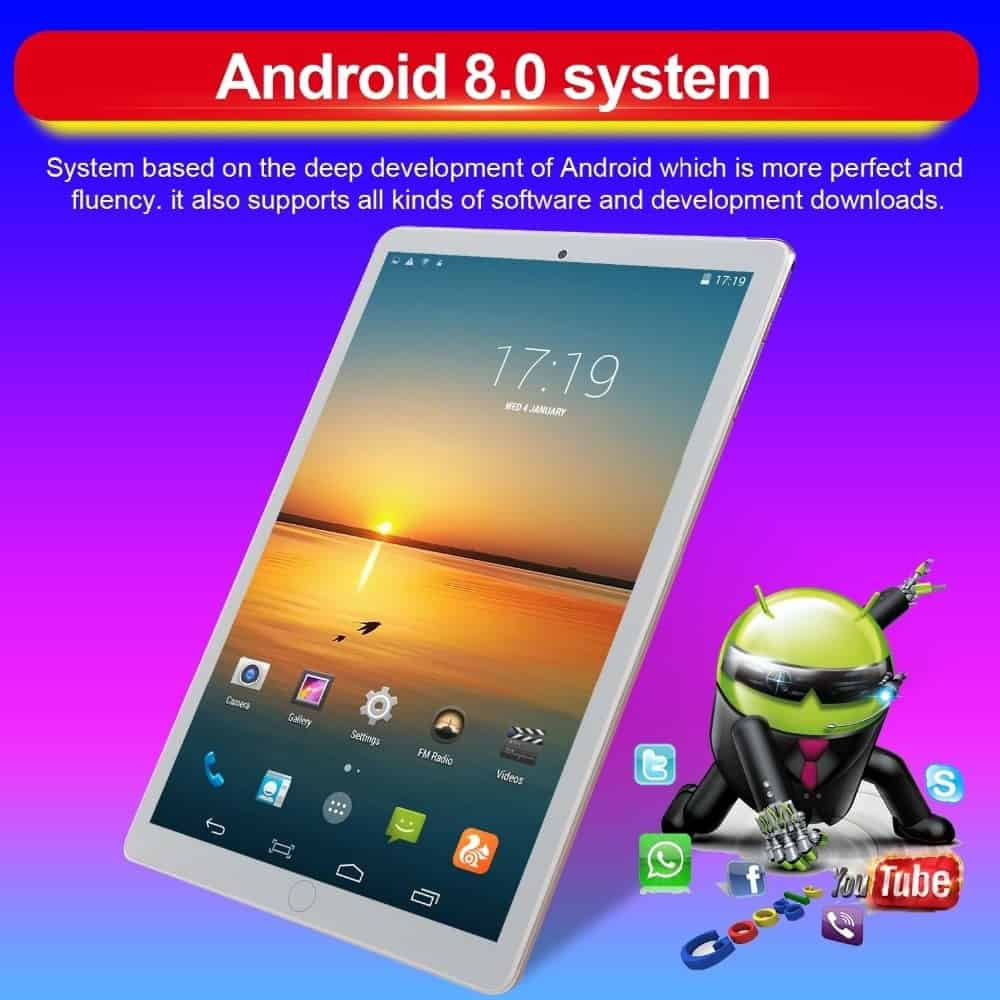 New 10.1 Inch Ten Core 2560x1600 IPS Large Screen WiFi Tablet Android 7.1 System Tableta 4G Net Dual SIM Tavoletta Dual Camera