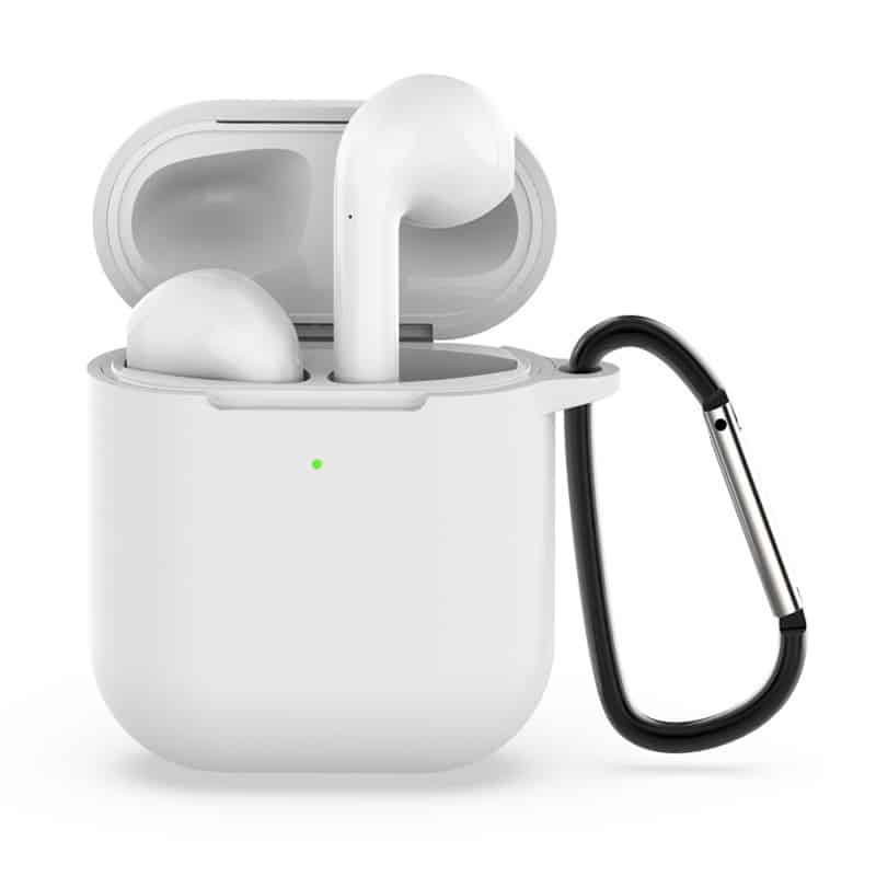2 in 1 For Airpods 2 Case Protective Cover with Carabiner with Hook Keychain Silicone Headphones Case Box Accessories Buckle
