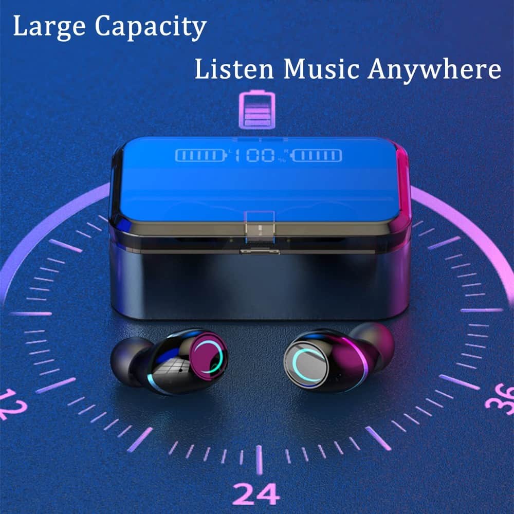 Bluetooth 5.0 Earphones 3500mah Stereo Wireless Earbus Hifi TWS Bluetooth Earphone With Microphone LED Display Headphone
