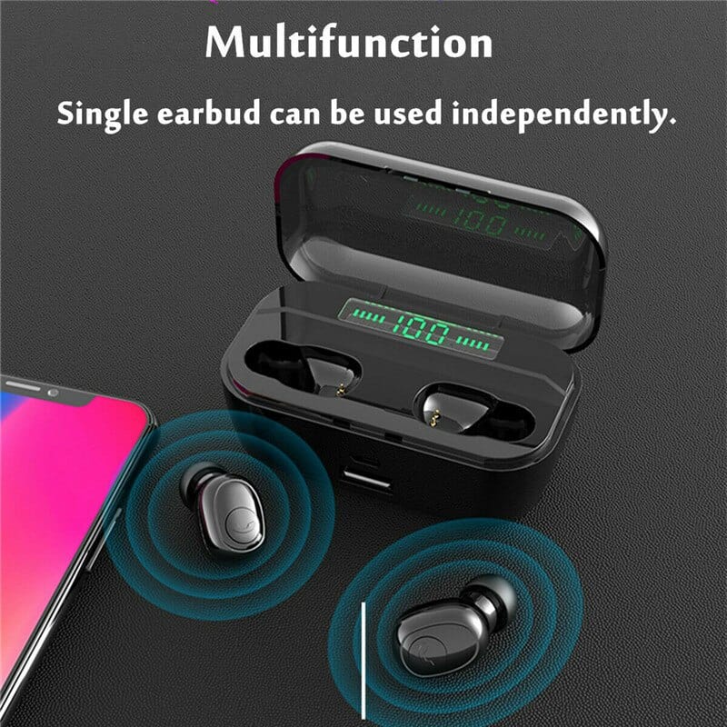 Mini 3500Mah TWS Bluetooth 5.0 Headset Stereo Wireless Single/ Double Earbuds Headphones Earphones IPX7