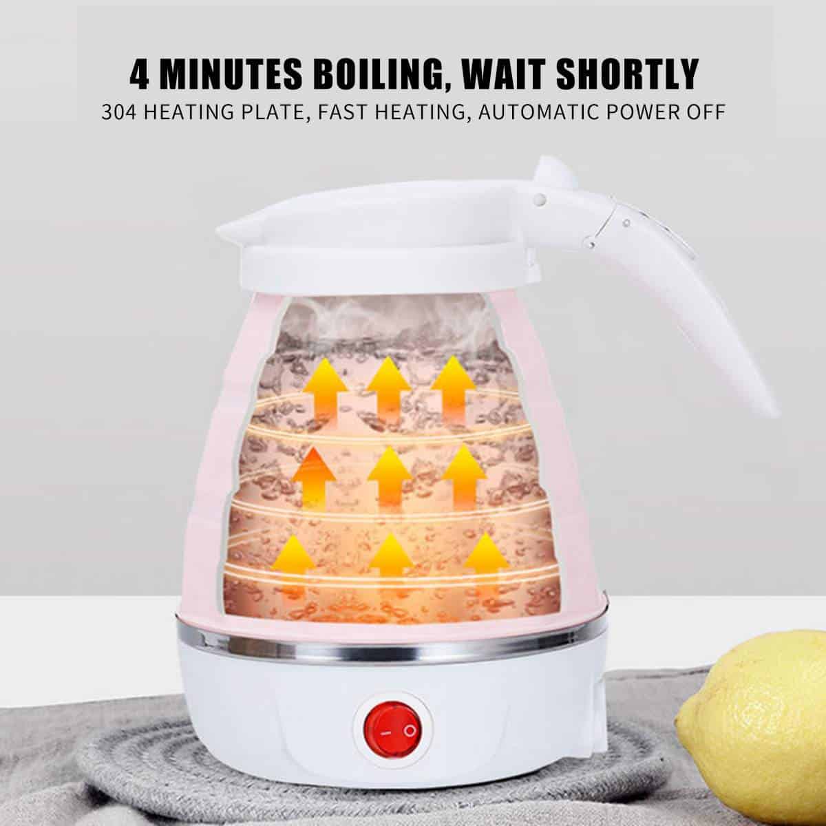 0.6L Electric Kettle Safety Silicone Foldable Portable Travel Camping Water Boiler Heater 220V 700W Mini Home Electric Appliance