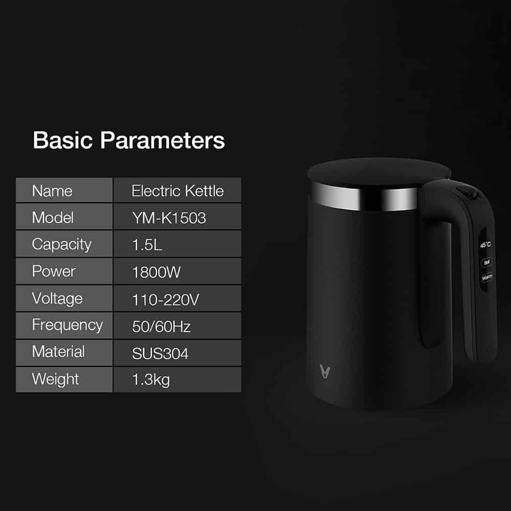 VIOMI Constant Temperature Electric Kettle Pro 1.5L 1800W Stainless Steel Mihome Smart Fast Boiling Thermal Water Kettle