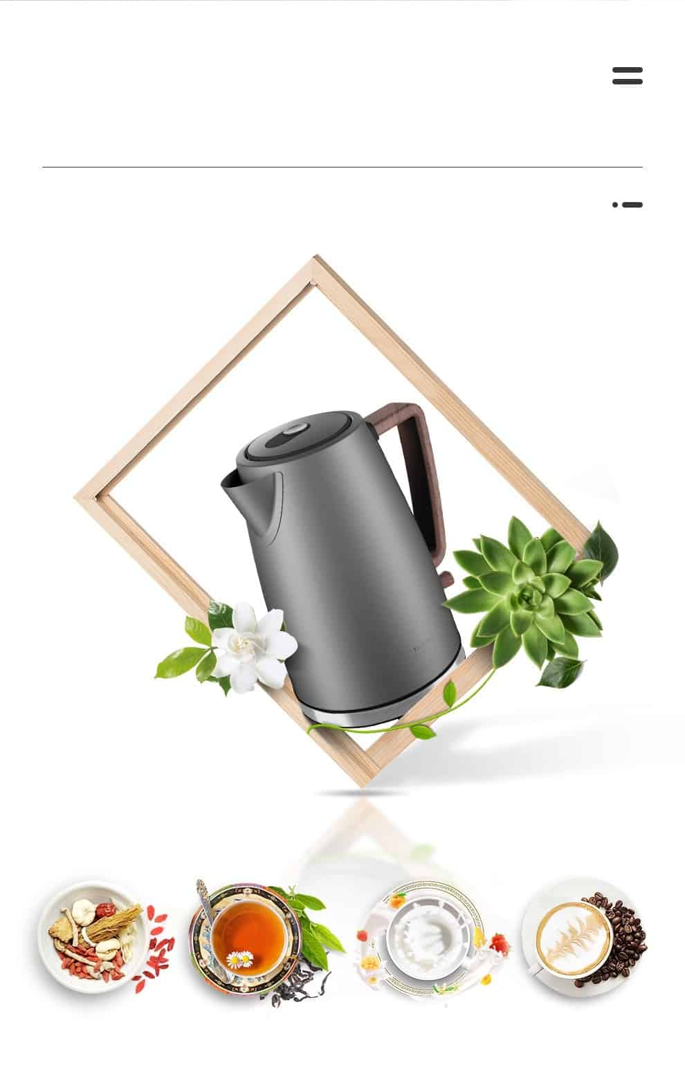 1.7L household electric kettle pure titanium 1500W portable travel kettle boiler household electric kettle