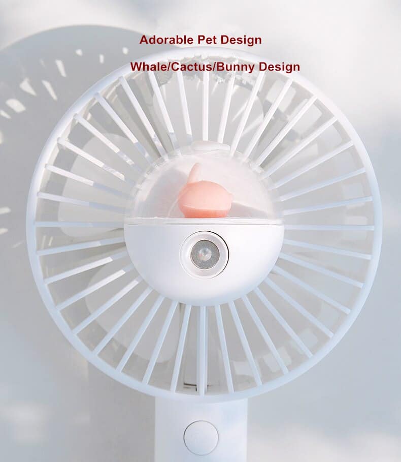 Summer Portable Handy Fan Mist Sprayer 1800mAh USB Rechargeable Air Cooler For Shopping Travel Office