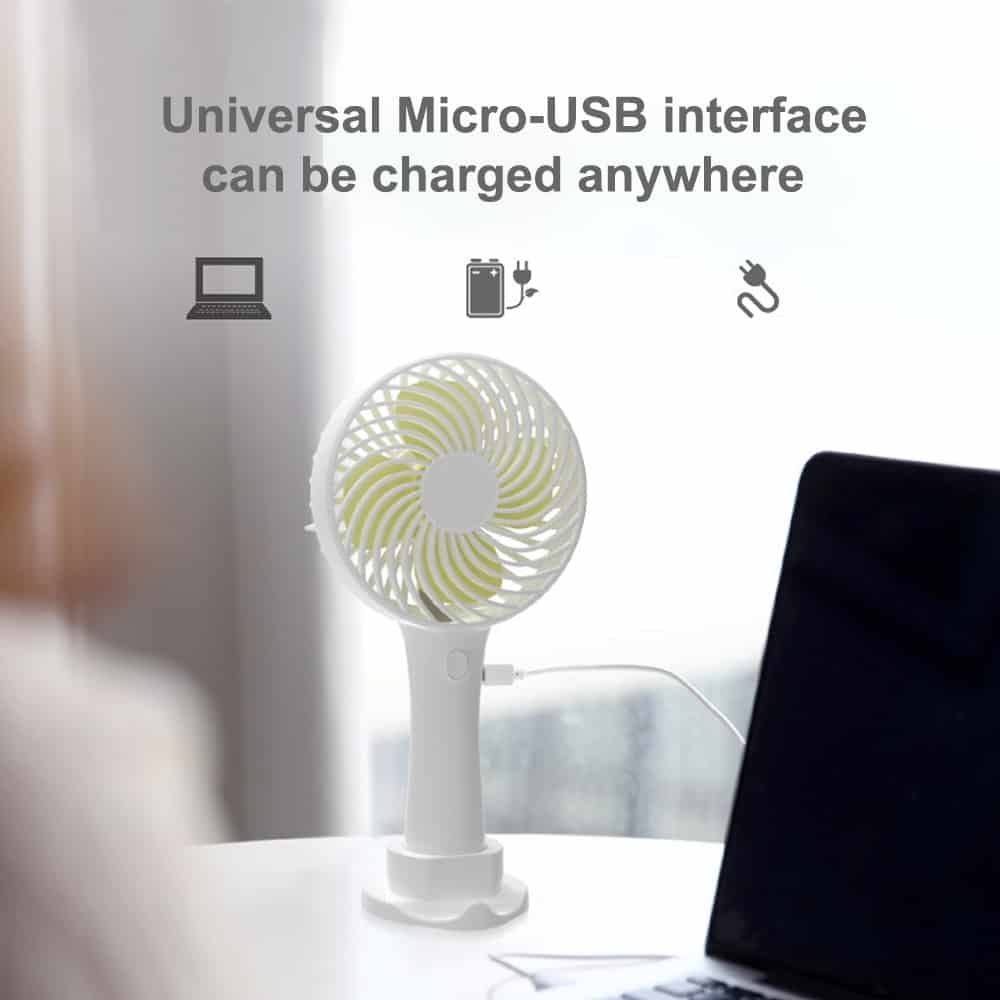 Mini Handheld USB Rechargeable Fan Portable Mini Cooler Desktop Cooling Fan with 1200mAh Battery