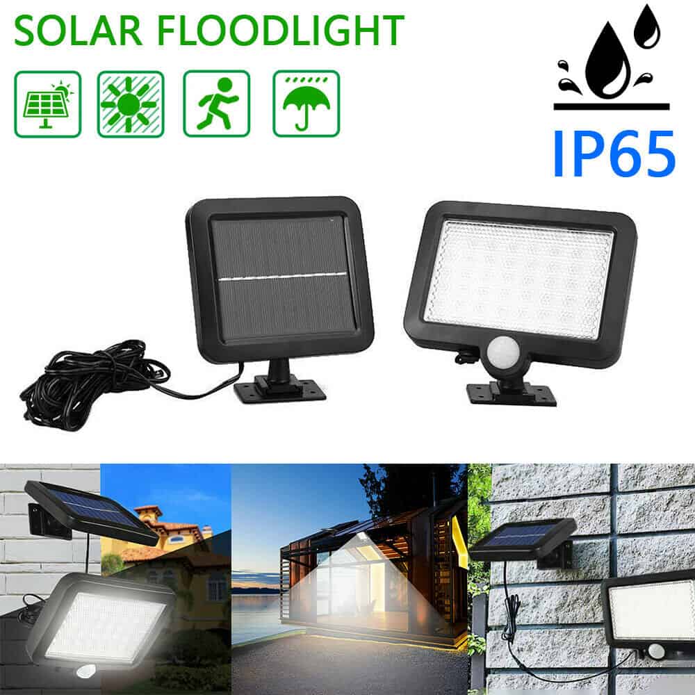 WAKYME 56 LED Solar Lamp Outdoor PIR Motion Sensor Garden Light Solar Powered Wall Lamp Home Waterproof Floodlight Solar Light
