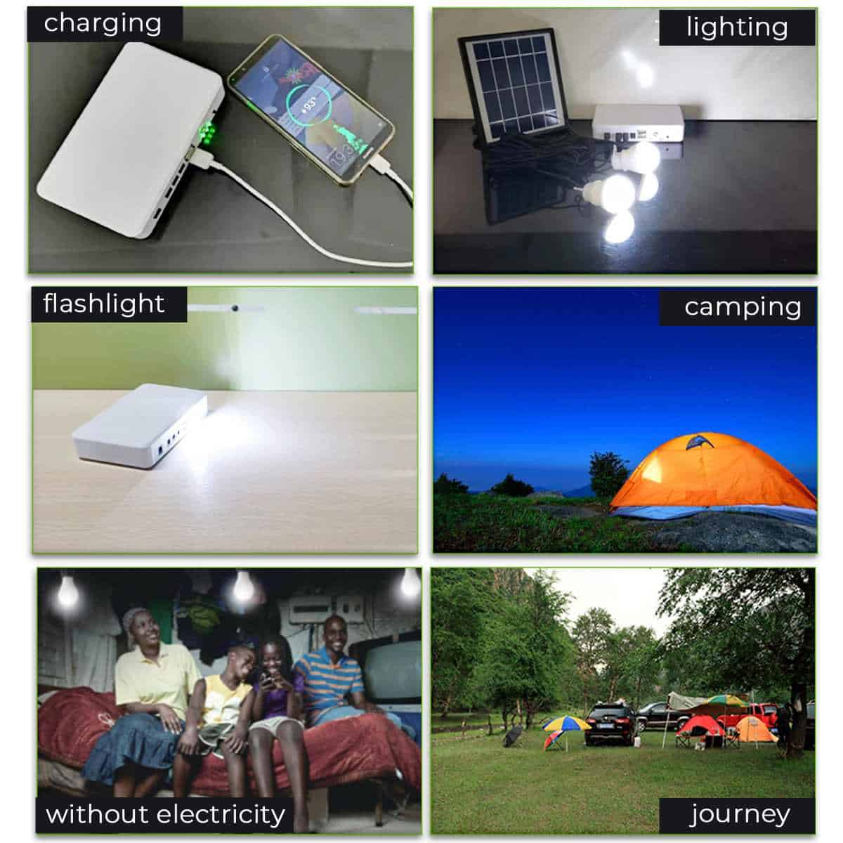 5V Solar Power Storage Generator 2 USB Charger 3 LED Bulbs Home System Rechargeable Solar Power Panel Storage Generators