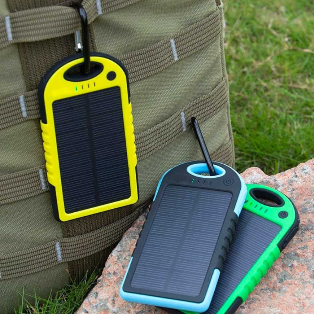 Centechia Waterproof Solar Power Bank Real 12000 mAh Dual USB External Port Polymer Battery Charger with Outdoor Light Lamp