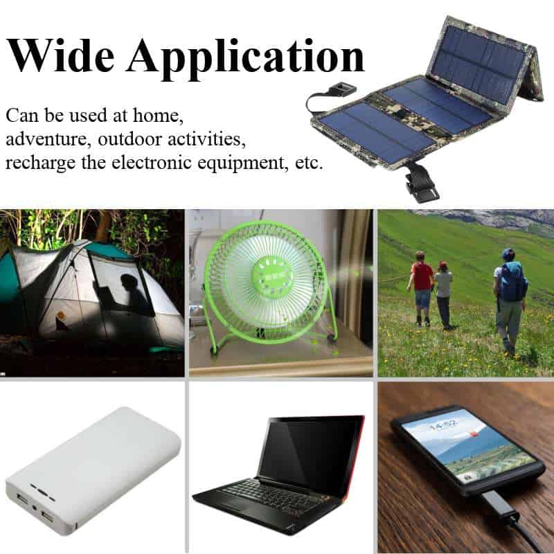 Portable 20W Solar Panel Folding Solar Cell Foldable Waterproof USB Port Charger Mobile Power Bank for Phone Battery Outdoor