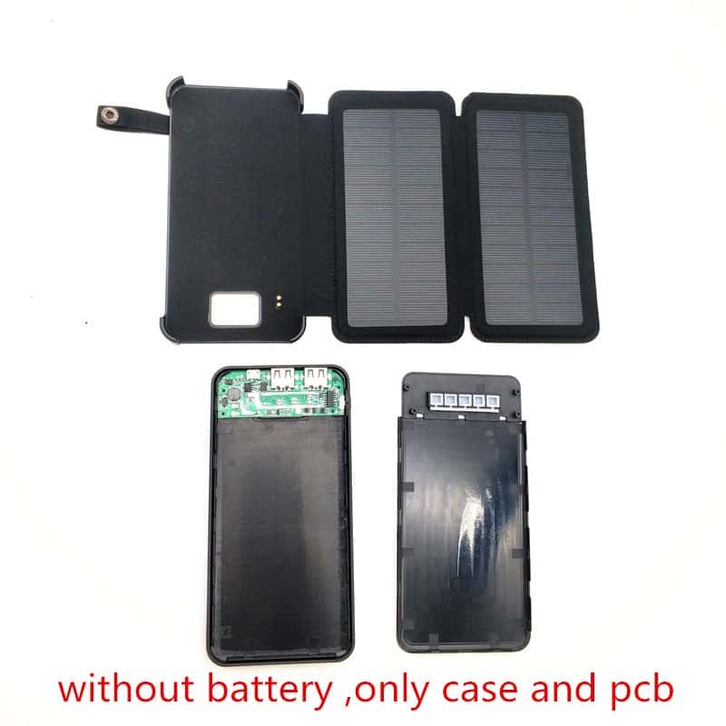 diy Solar Charger foldable solar power bank case Waterproof Detachable solar battery storage box with 5v2a pcb