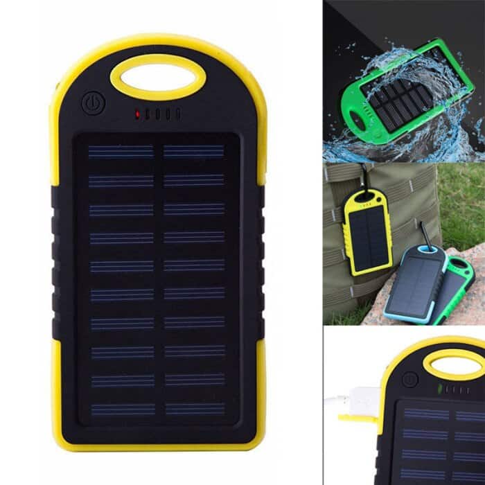 Solar 5000mAh power bank Portable Solar Panel Dual USB Battery Pack Charger Charging LED Battery Charger For iphone5 6 7 8 X