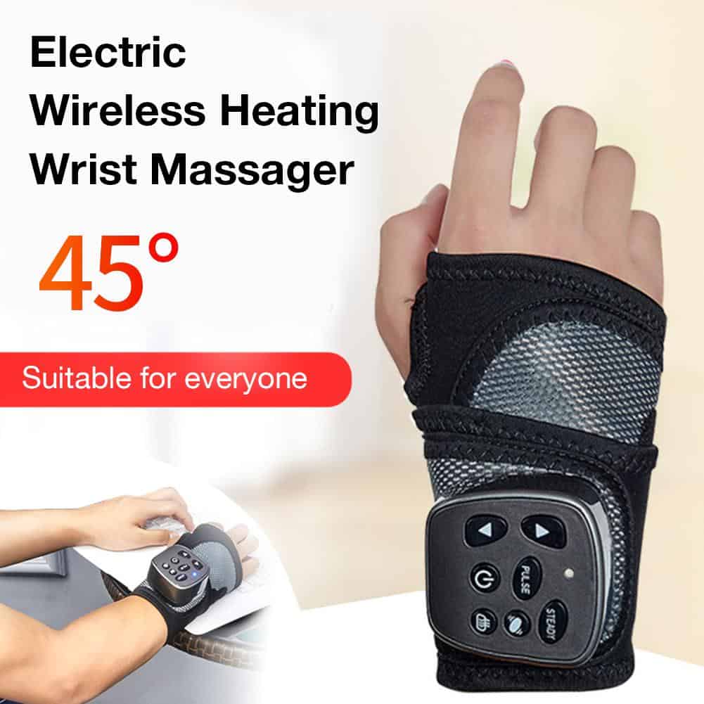 Hand massager Electric Wrist Massager Wireless Heating Vibration Hand Therapy Massager for Hand Muscle Joint Pain Relief