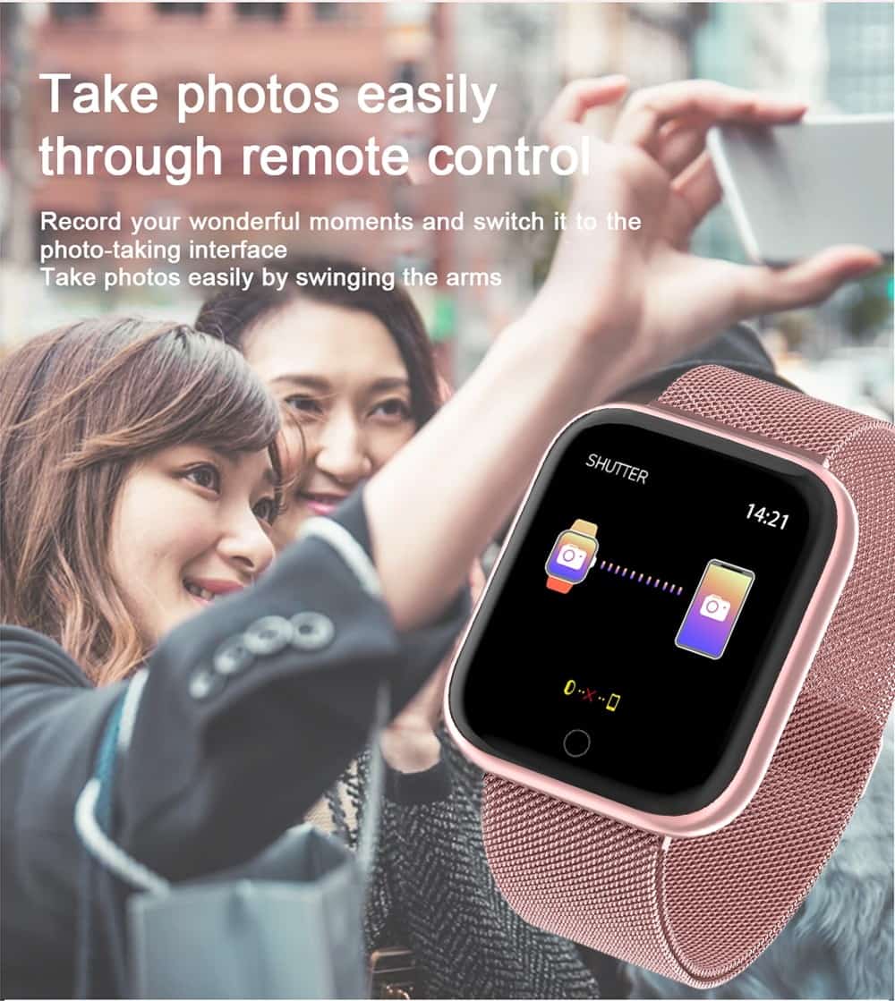 Steel Smartwatch Women Waterproof Smart Watch Men T80 Bluetooth Heart Rate Monitor Fitness Tracker For Apple IPhone Android