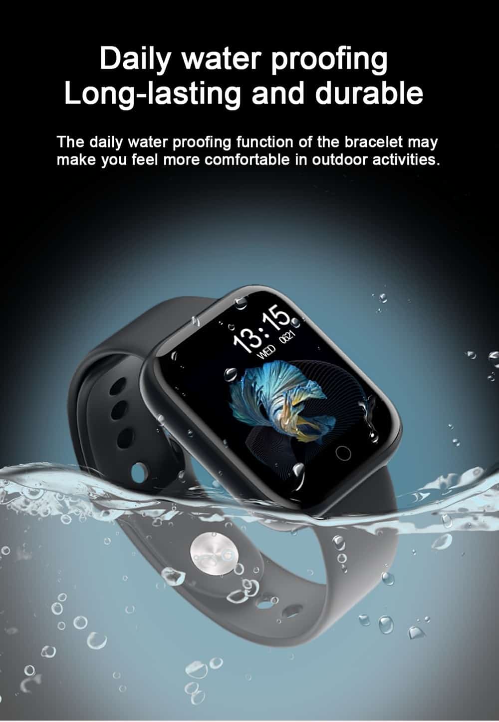 Steel Smartwatch Women Waterproof Smart Watch Men T80 Bluetooth Heart Rate Monitor Fitness Tracker For Apple IPhone Android