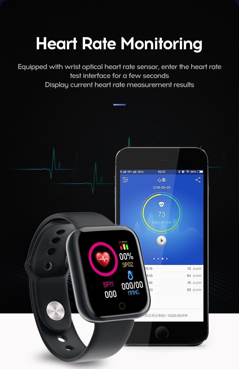Men Smart Watch Heart Rate Blood Pressure Monitor Multiple Sport Model Smartwatch Fitness Tracker Bracelet B57 Women Wristwatch