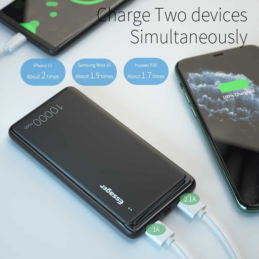 Essager 10000mAh Dual USB Slim Power Bank Portable External Battery Charger Pack For iPhone SAMSUNG Xiaomi 10000mAh Powerbank
