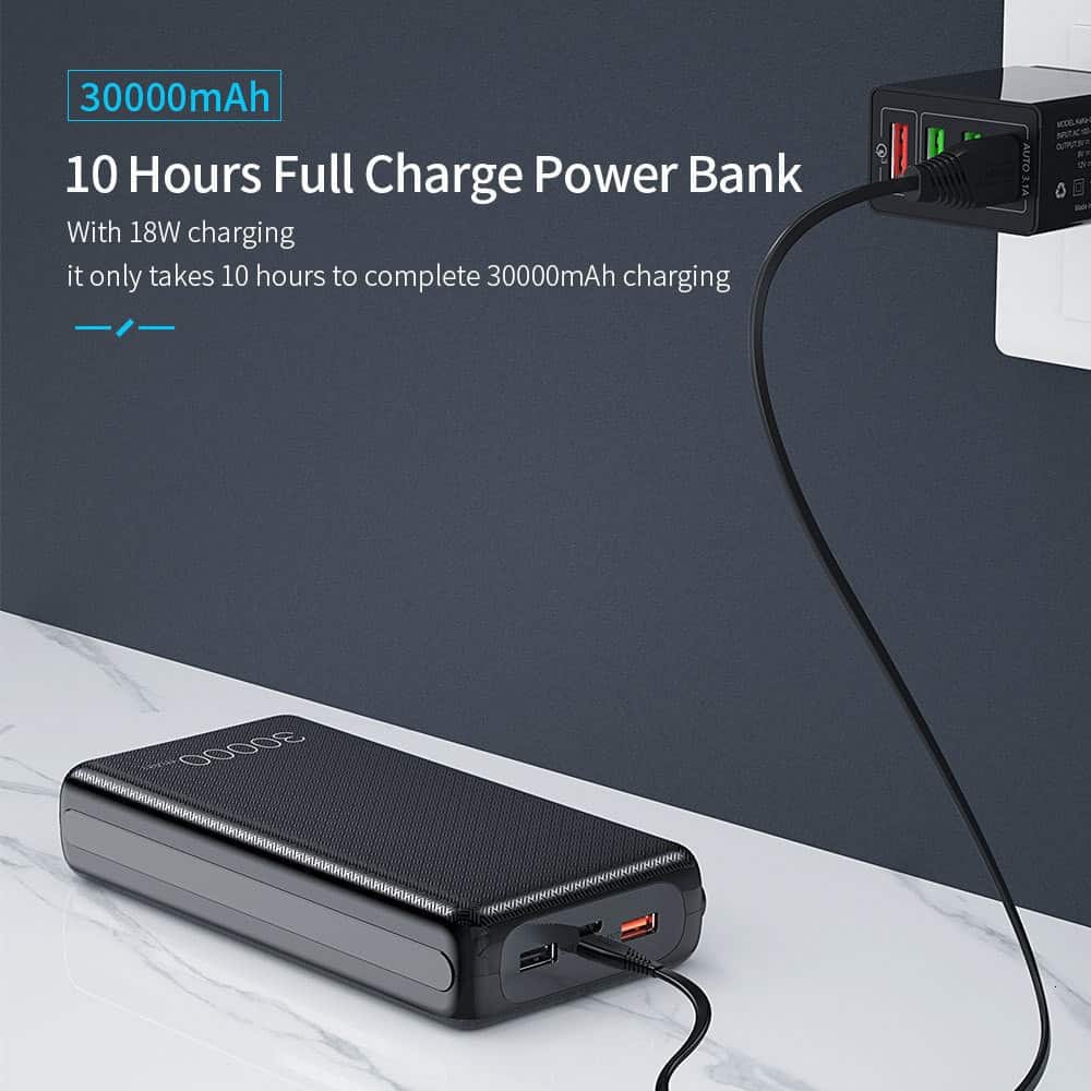 Essager 30000mAh Power Bank Quick Charge 3.0 PD USB C 30000 mah Powerbank For Xiaomi mi iPhone Portable External Battery Charger