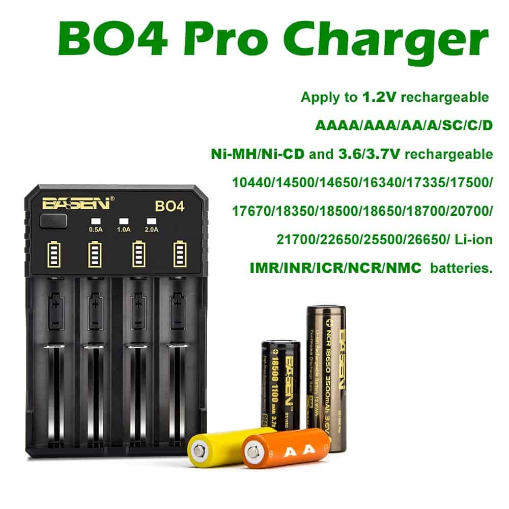 BASEN Lithium Battery Charger for 18650 26650 21700 10440 14500 16340 AA AAA Nickel NiMH Smart Charger For Rechargeable Battery