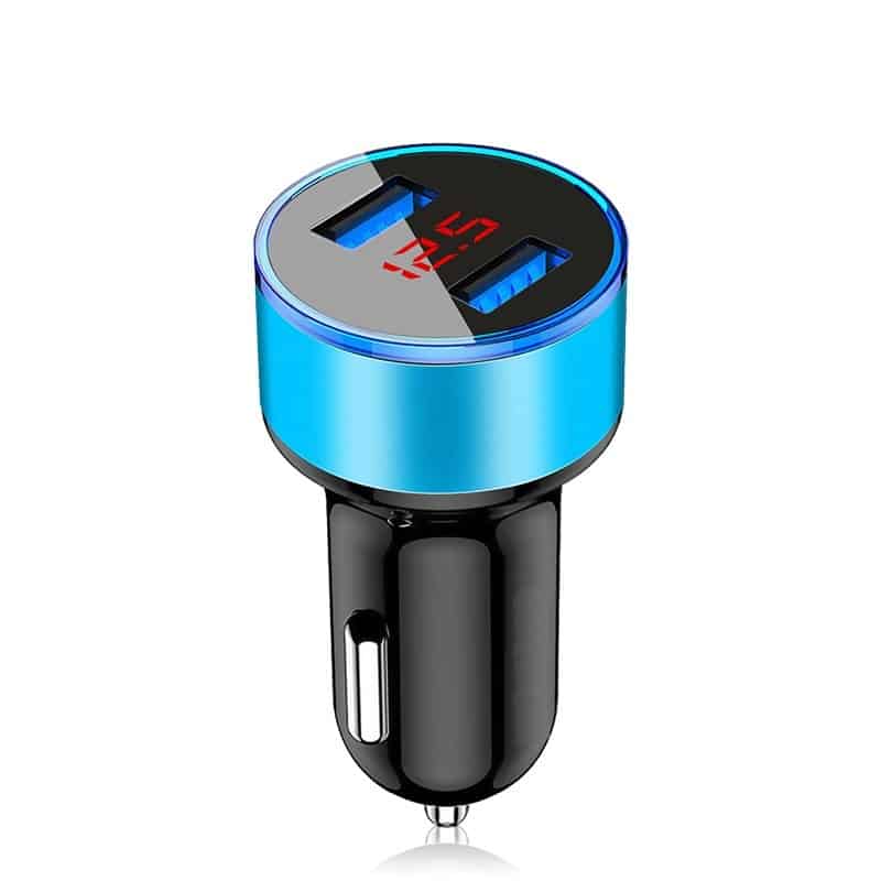 Suhach Dual USB Car Charger Adapter 3.1A Digital LED Voltage/Current Display Auto Vehicle Metal Charger For Smart Phone/Tablet