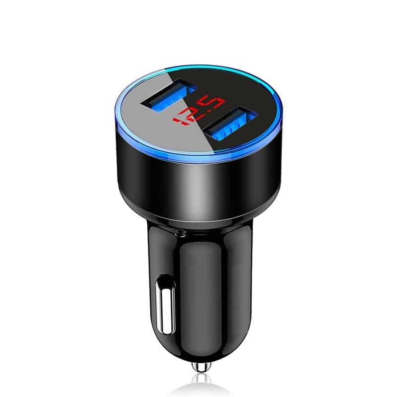 Suhach Dual USB Car Charger Adapter 3.1A Digital LED Voltage/Current Display Auto Vehicle Metal Charger For Smart Phone/Tablet