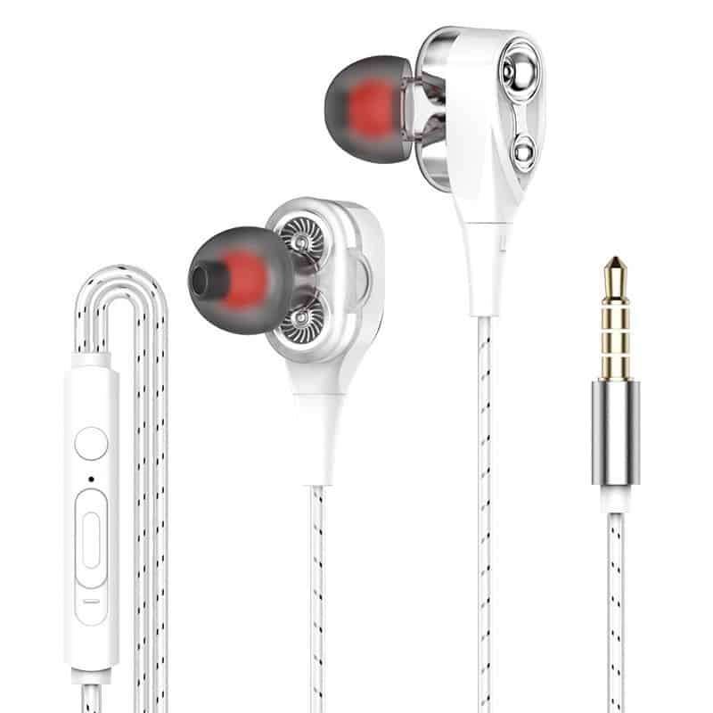 Dual Drive Stereo Wired Earphone In-ear Headset Earbuds Bass Earphones For IPhone Samsung 3.5mm Sport Gaming Headset With Mic