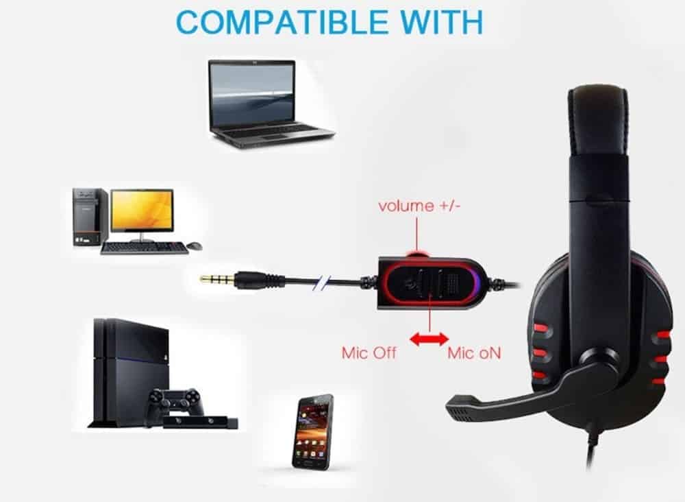 2019 Headphones with Microphone Hi-Fi Gaming Headset Computer Portable Earphone For PC PS4 Xbox One Mobile