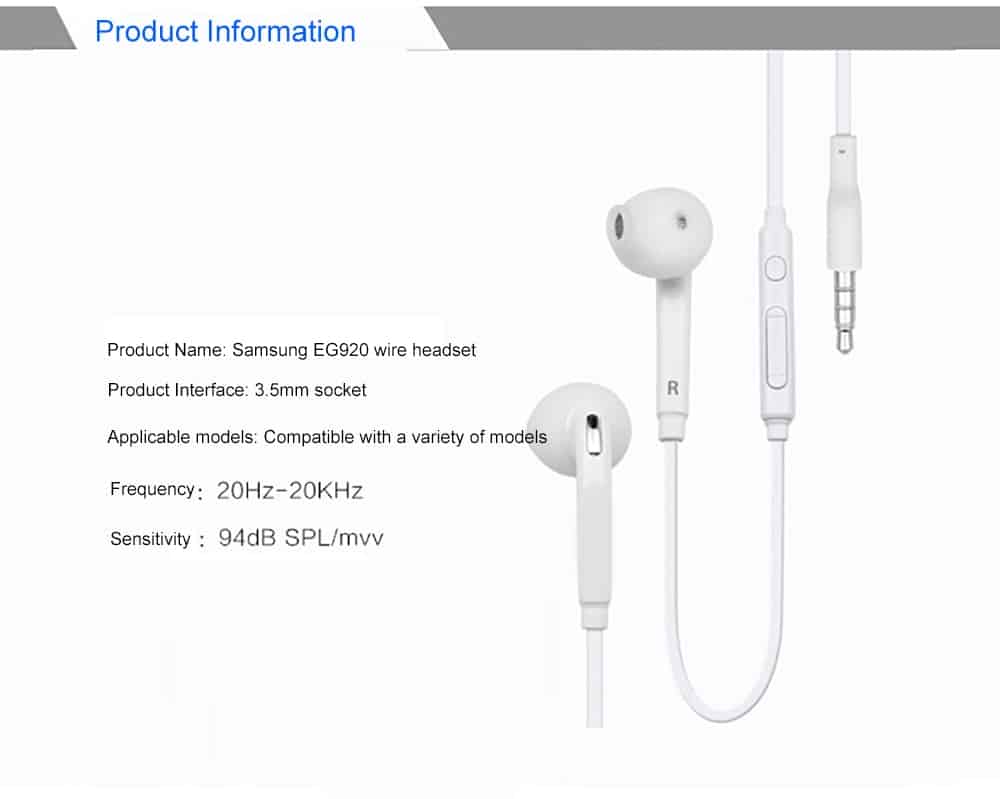 100% Original Samsung EO-EG920 Earphone In-ear With control Speaker Wired 3.5mm headsets With Mic 1.2m In-ear Sport Earphones