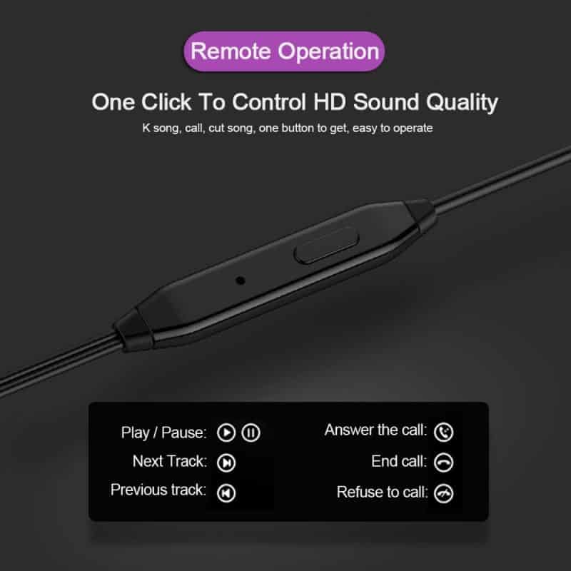 3.5MM In-ear Wired Earphone With Mic Earbuds Headset For Mobile Phone Computer Laptop Tablet Headphone 2 Colors