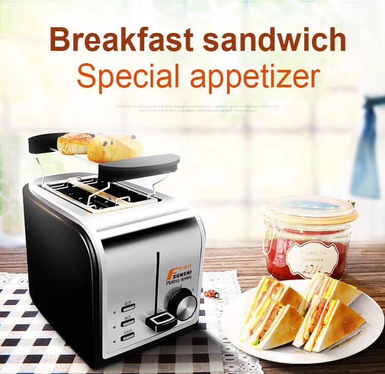Kitchen Appliances Bread Maker Sandwich Two-Piece Fully Automatic Stainless Steel Electric Toaster Household