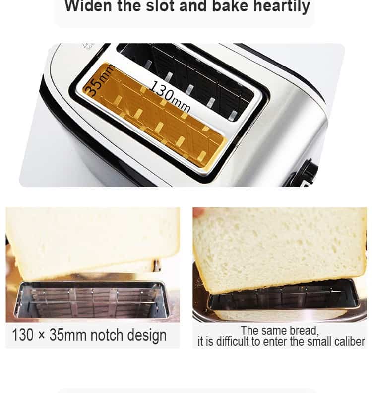 Toaster Household Bread Maker Sandwich Kitchen Appliances Two-Piece Fully Automatic Stainless Steel Electric