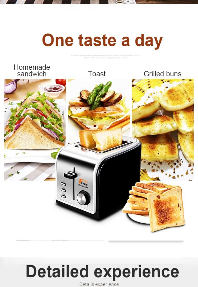 Toaster Household Bread Maker Sandwich Kitchen Appliances Two-Piece Fully Automatic Stainless Steel Electric