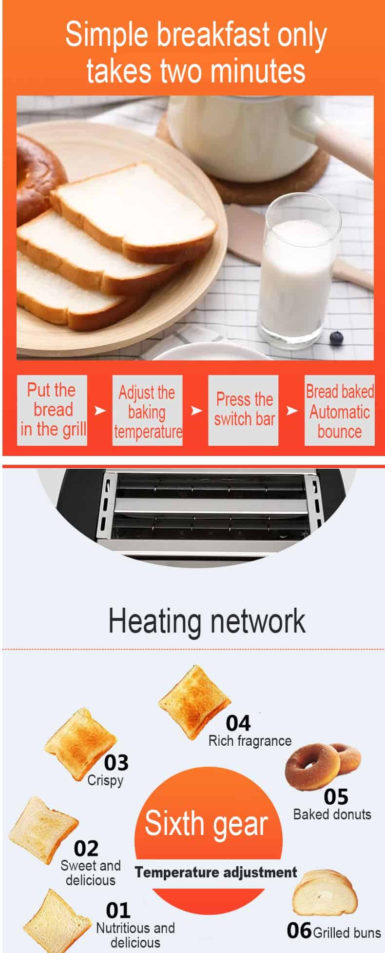 220V Heating Network Bread Maker Multi-Function Toaster Mini Electric Toaster Home-Made Automatic Sandwich Maker