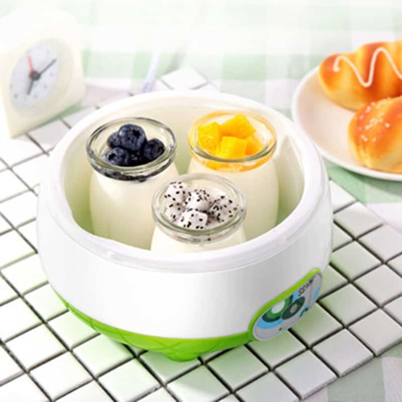 220V 1L Automatic Electric Yogurt Maker Machine with 3 100ml Yogurt Containers Glass Jars DIY Appliance