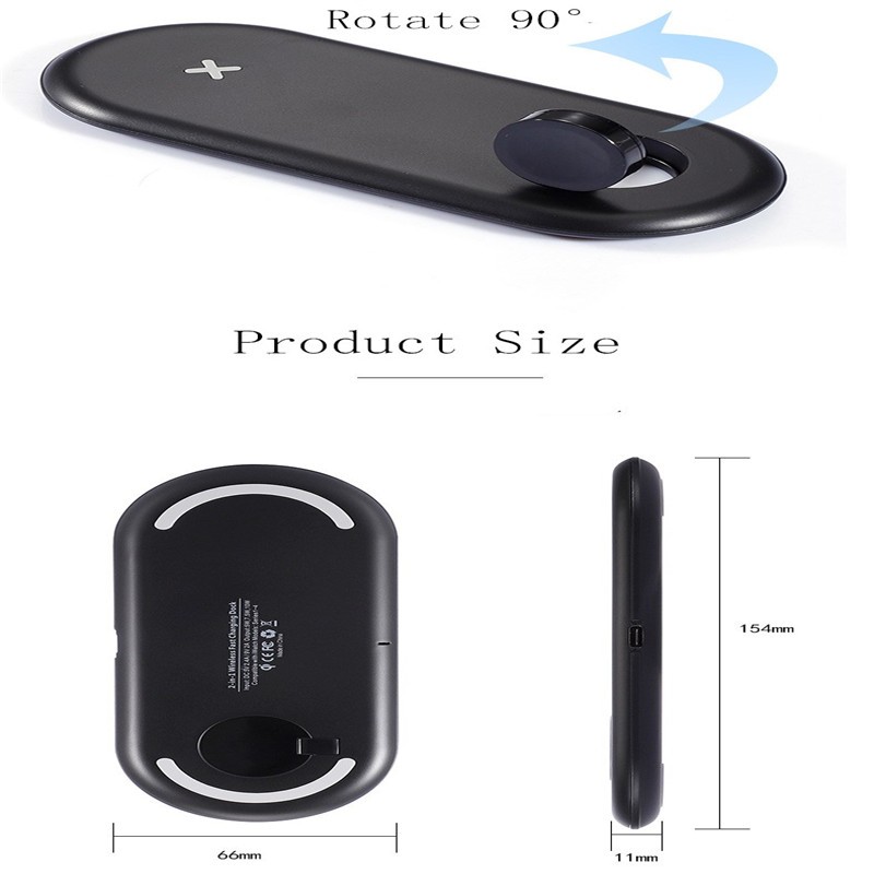 2 In 1 Wireless Fast Charging Dock For Apple Watch 1 2 3 4 IPhone 11 Pro XS Max 10W Phone Charger Pad Stand Qi Wireless Charger